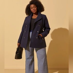 Double Breasted Faux Wool Peacoat 22/24 | 3X